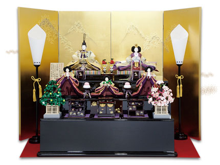 竹取物語帯地五人飾り