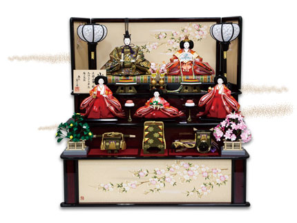 木目調さくら三段飾り