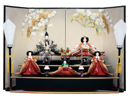 金彩刺繍五人飾り