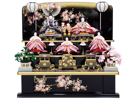 金ボカシ五人三段飾り