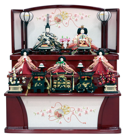 まり刺繍三段収納飾り