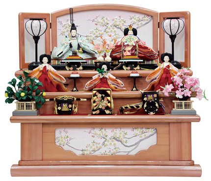 桜刺繍三段飾り