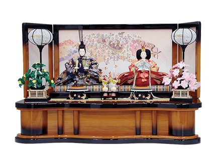 ケヤキ塗高床台親王飾り