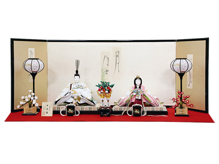 手描彩色ふるさと雛親王飾り