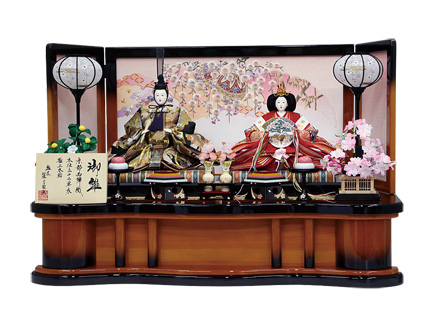 ケヤキ塗高床台親王飾り