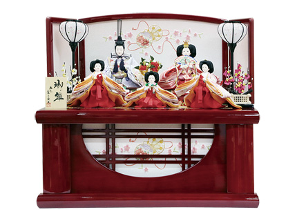 鼓刺繍五人収納飾り