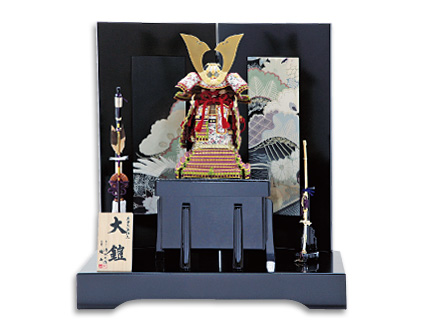 1/5本仕立金小札梅紫鎧飾り