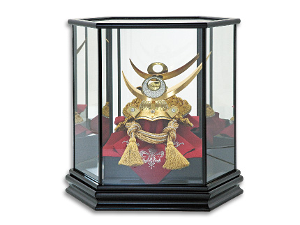 10号プレミアム兜「斬」六角ケース入飾り