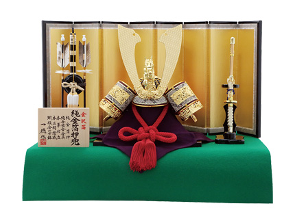 兜13号純金箔押平飾り