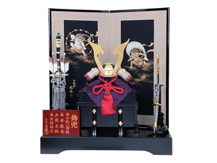 兜10号一閑張風神雷神飾り