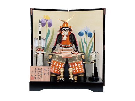 鎧7号手漉き和紙屏風飾り