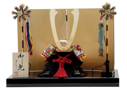 手描蝶と牡丹兜平飾り